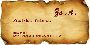 Zsoldos Ambrus névjegykártya