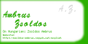 ambrus zsoldos business card